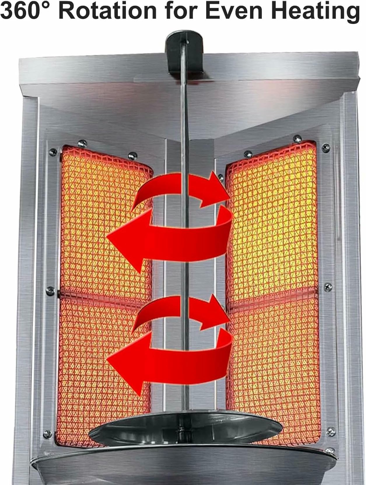 Máquina vertical de kebab, parrilla de gas de rotación automática, horno asador comercial y doméstico con 2 quemadores para kebabs perfectos, fácil operación y cocción versátil