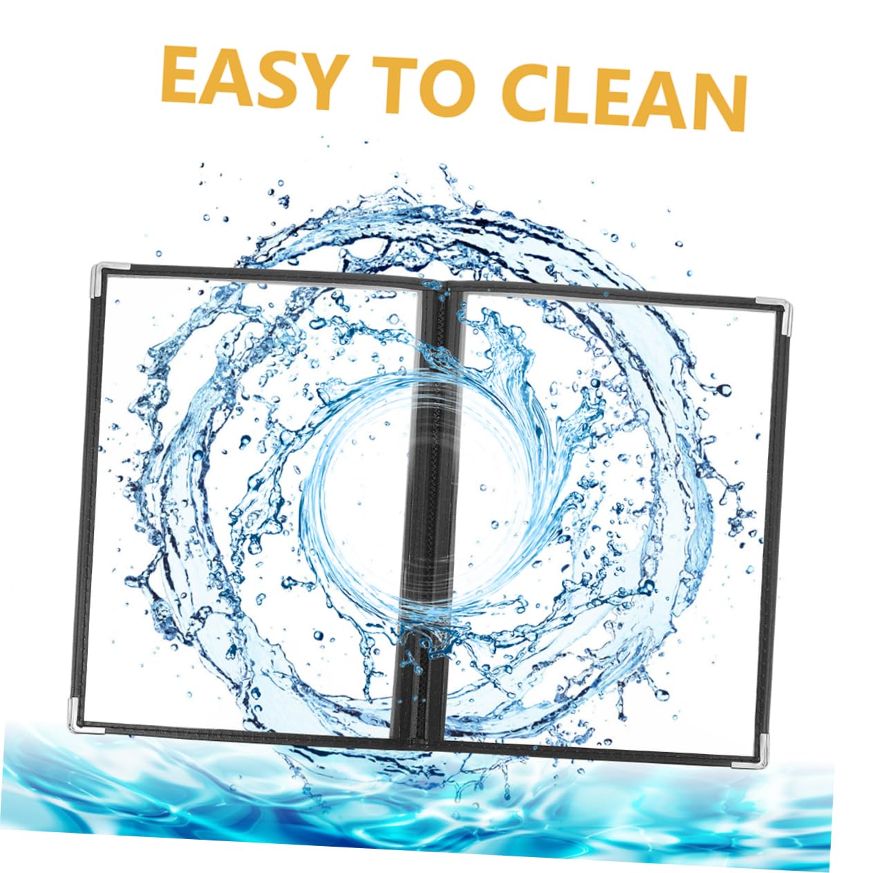 MUCKLILY Restaurant Menu Book Holder 2 Pack PVC Menu Covers 4 Page 8 View Menu Folders