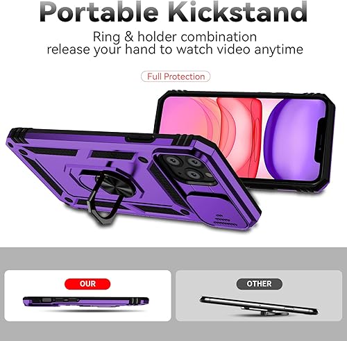 Miniatura 7 de Funda para iPhone 11 Pro Max con cubierta para lente de cámara, protector de pantalla HD, protección contra caídas de grado militar, soporte de