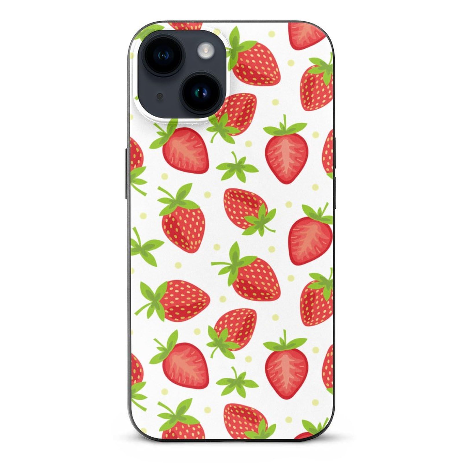 Amazon.co.jp: iPhone15 ケース いちご柄 苺柄 イチゴ柄 【全
