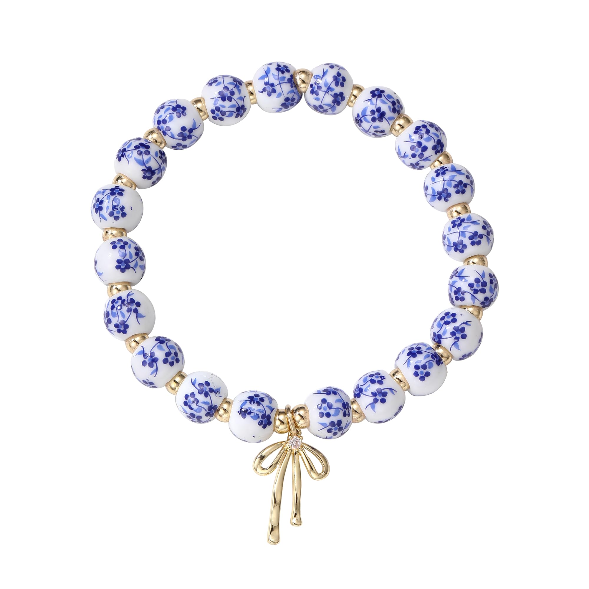 GIGI/NANA/Grandma Birthday Gifts Porcelain Bracelet, Mother's Day, Valentine's Day Birthday Gift for Mom and Grandma Bow
