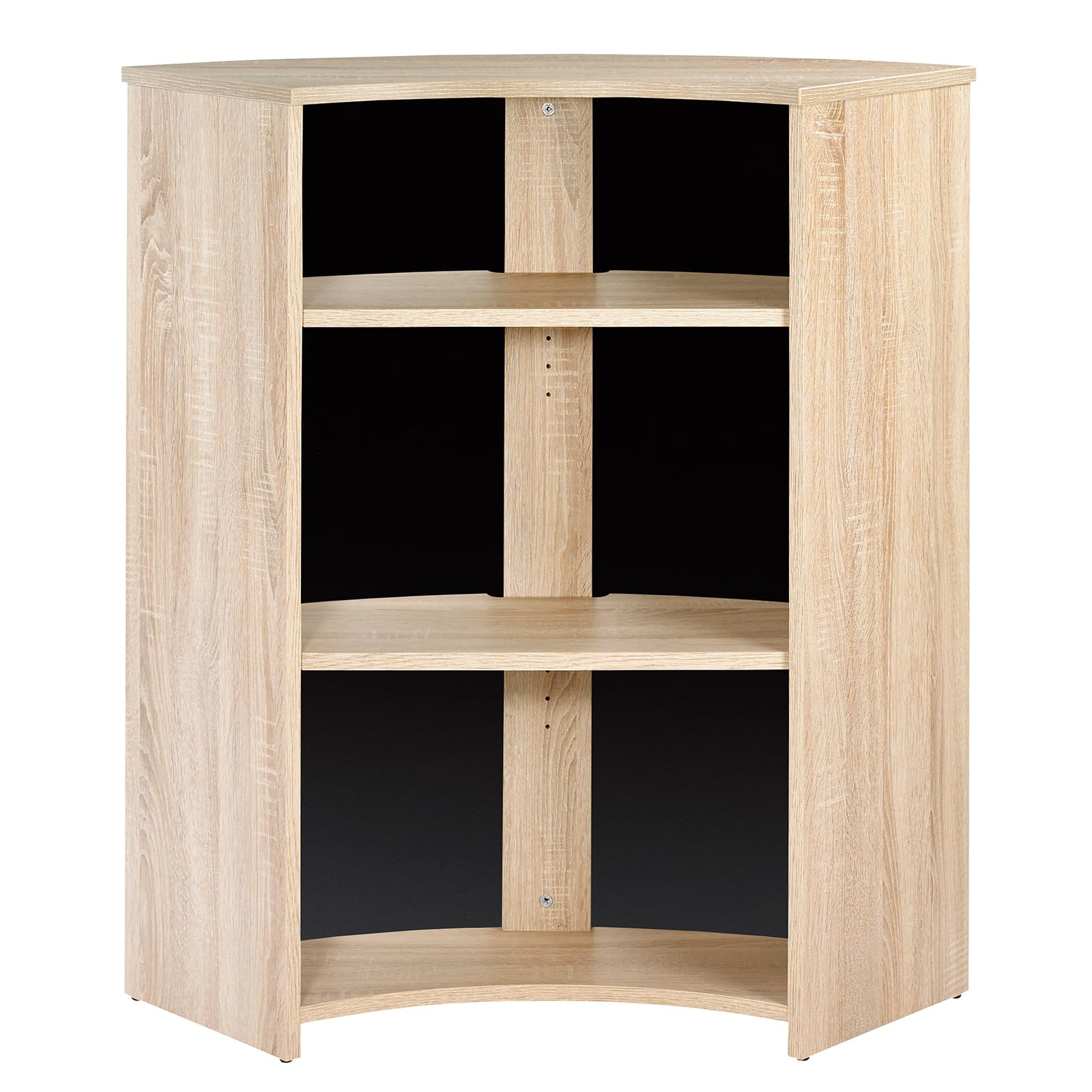 SIMMOB Meuble Comptoir Meuble Bar 96 cm Face Noire 3 Niches 96,7 x 104,8 x 44,9 cm - Chêne Naturel