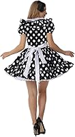 Vista 4 de Sissy - Vestido corto de raso con estampado de lunares blancos