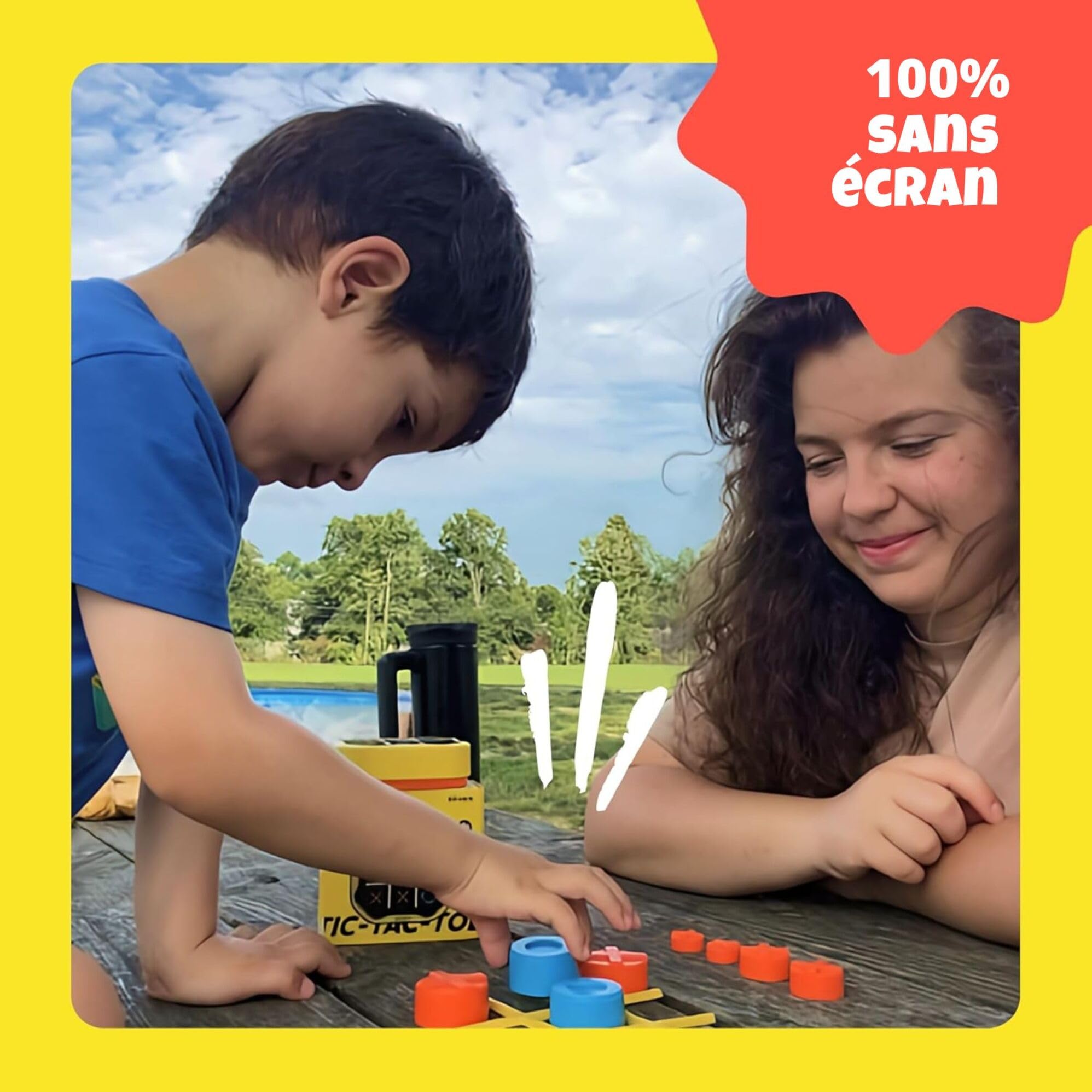 GIIKER Tic Tac Toe Bolt Game, Console de Jeu de Puzzle Portable Originale 3 en 1, Jeux de Voyage Portables pour Les trajets en Voiture, Jeux de société pour Enfants et Adultes, Cadeaux d'anniversaire