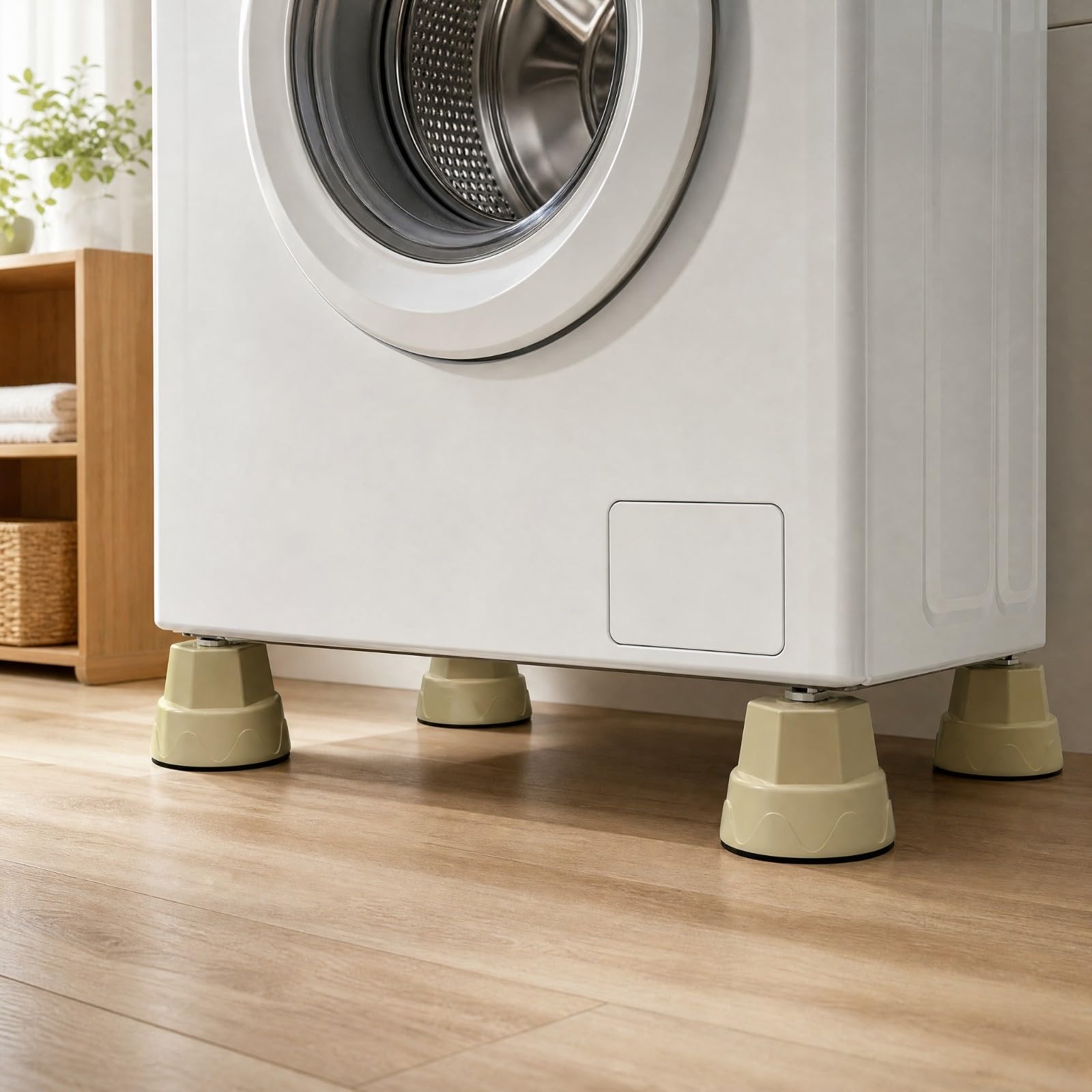 Soporte Lavadora con Perno Metálico | Estable, Soporte Antivibración para Lavadora, Compacta, Gris, Grande