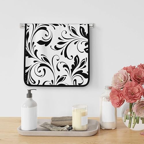 Miniatura 2 de Toallas de baño suaves de mano con flores de remolino, toallas de mano para baño, toalla de microfibra para el pelo, toalla de secado de terciopelo