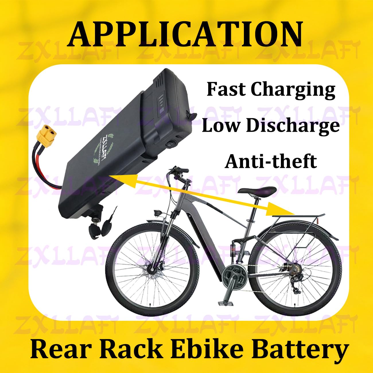 Batterie au Lithium pour Porte-Bagages arrière 36 V 24 V Batterie pour vélo électrique Batteries Rechargeables Carte de Protection BMS intégrée avec indicateur LED