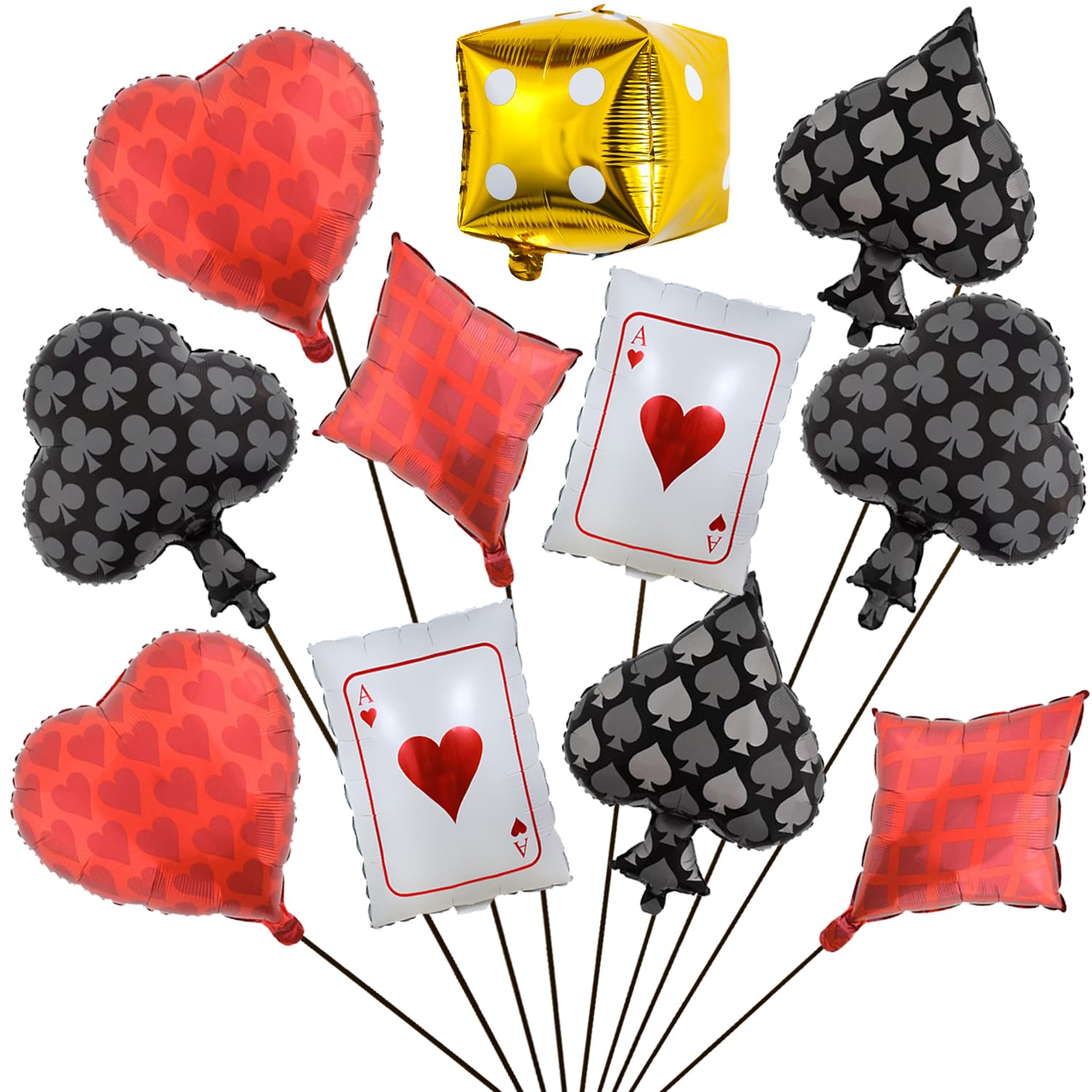 Ballons De Fête Sur Le Thème Du Casino, Rouge, Pêche, Noir