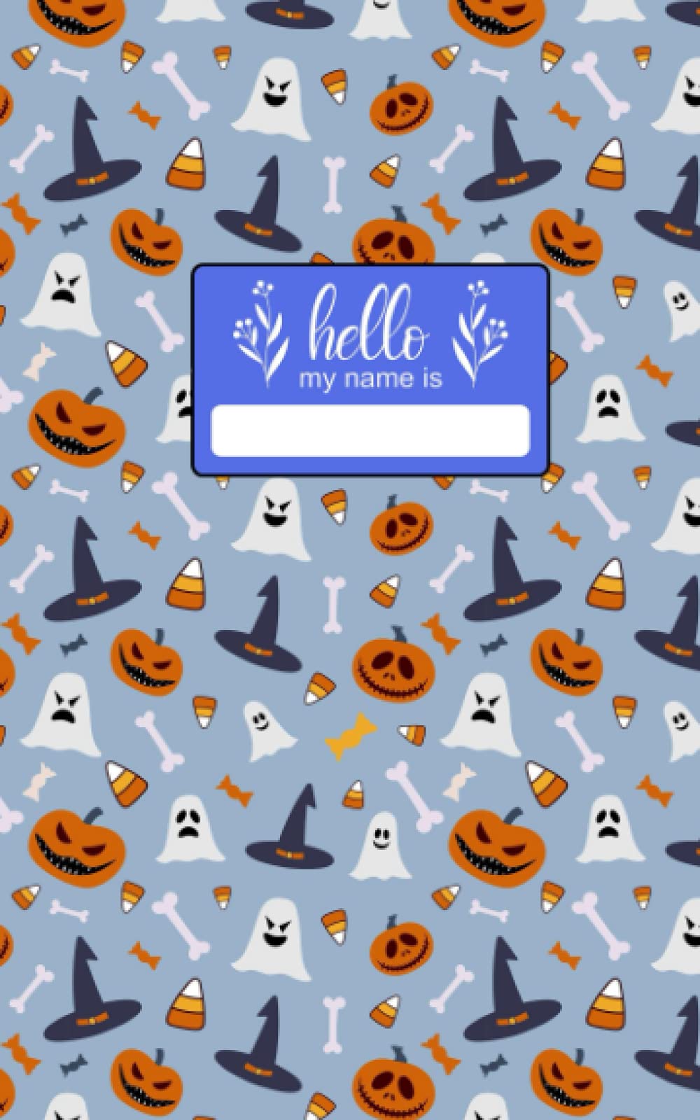 Hello my name is, blue y Halloween pumpkin, Patterned Pocket Planner: Two Year  Planner and Organizer with Birthday Log, Pas and | New Year ... Pocket Monthly Planner