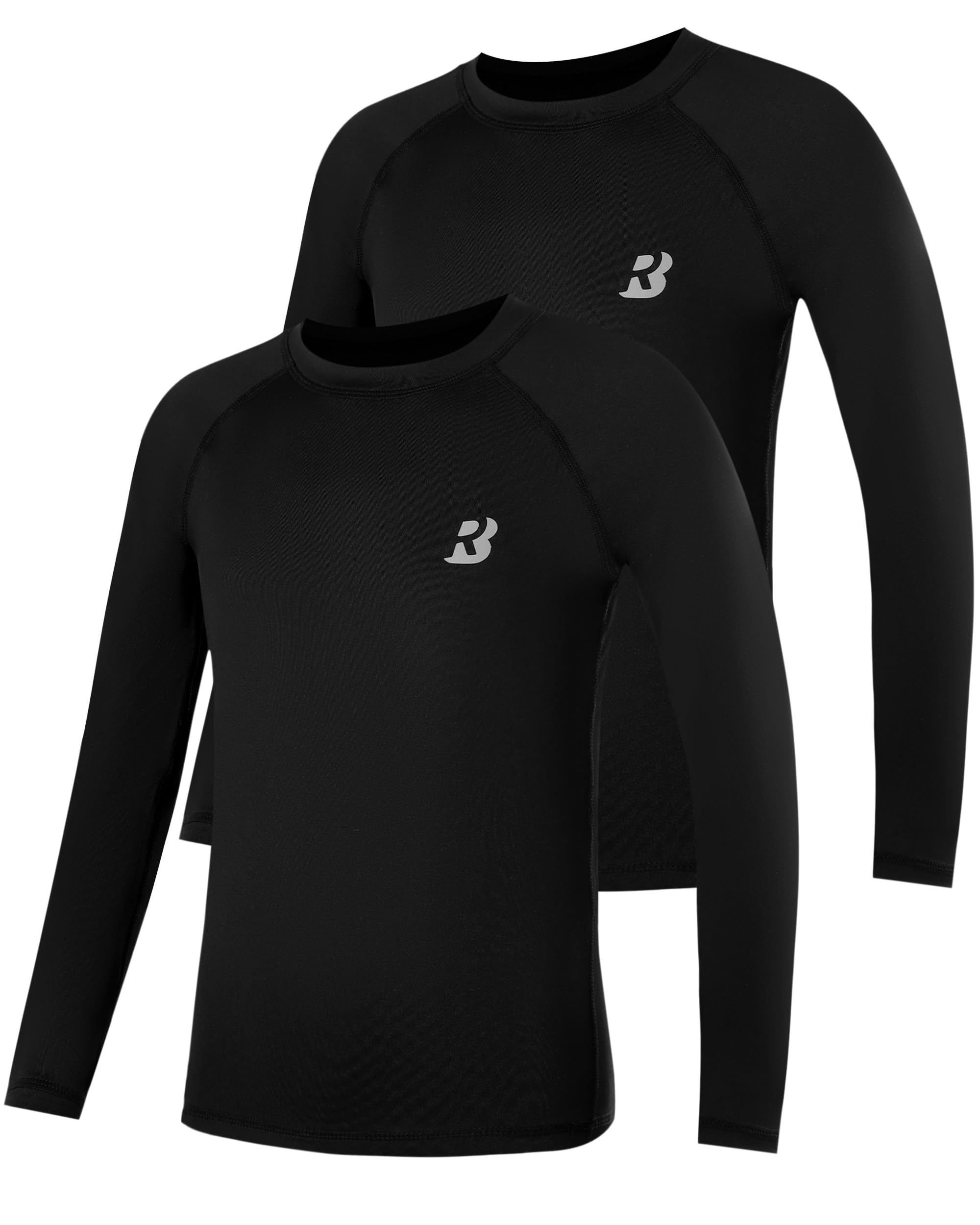 Roadbox Boys Youth Compression Shirts - Long Sleeve Athletic Undershirt Kids Quick Dry Base Layers for Baseball Soccer