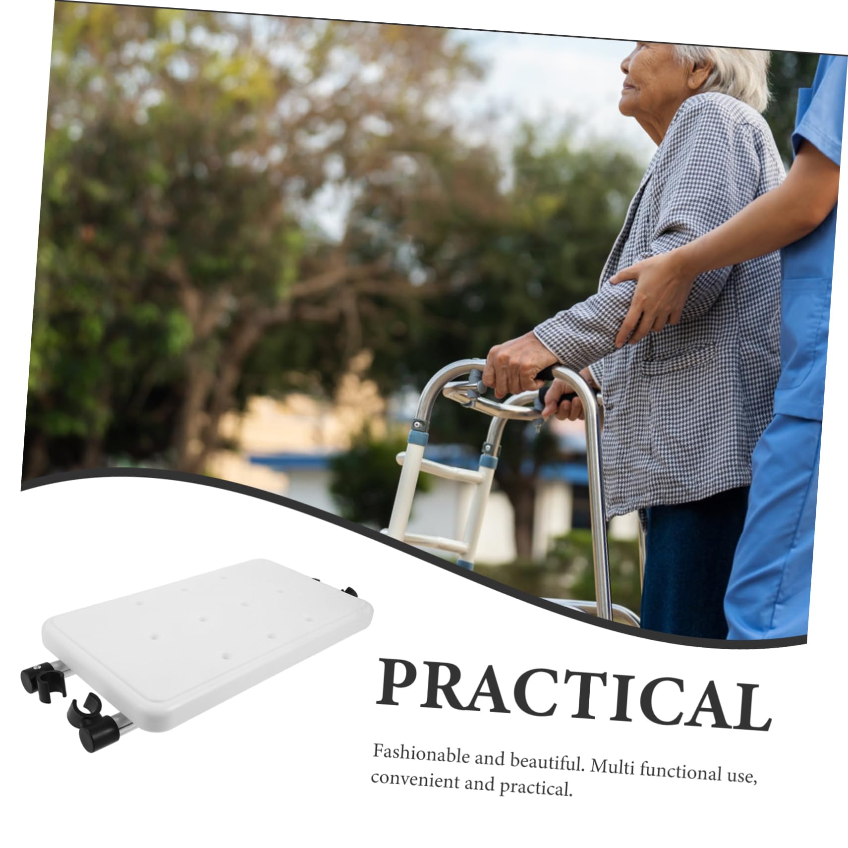 Healvian Accessorio di Ricambio in Lega di Alluminio e Plastico, Supporto Stabile e Comodo per Deambulatore Sedile Reversibile per Sedia Doccia