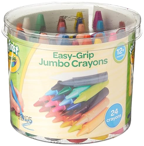 CRAYOLA MyFirst Jumbo Crayons - Assorted Colours (Pack of 24), Easy-Grip Colouring Crayons Perfect for Toddlers Hands, Ideal for Kids Aged 12+ Months - Jumbo Crayons