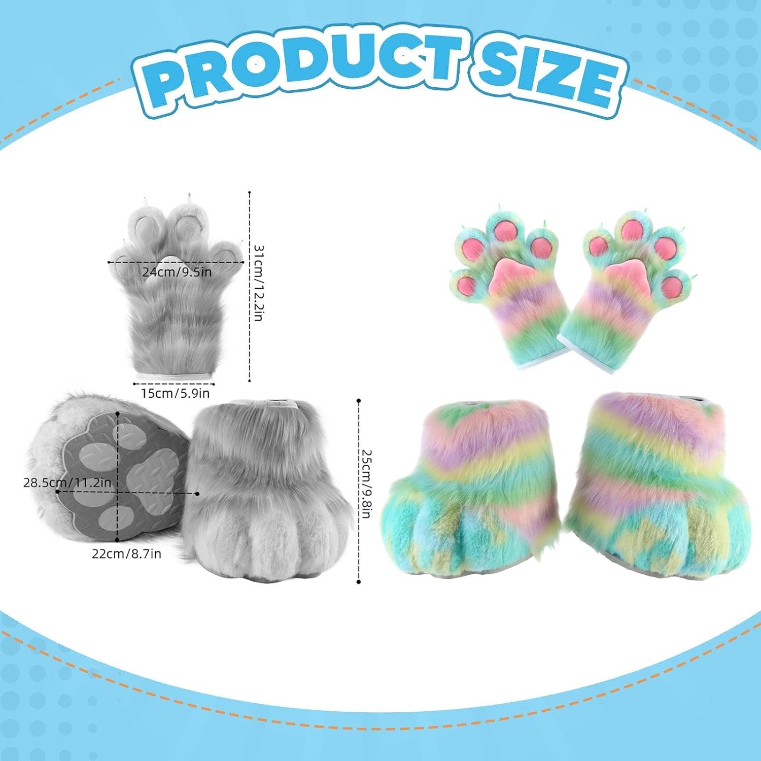 コスプレ用爪手袋と足靴、誕生日パーティーにぴったりのキュートでリアルな写真撮影用小道具