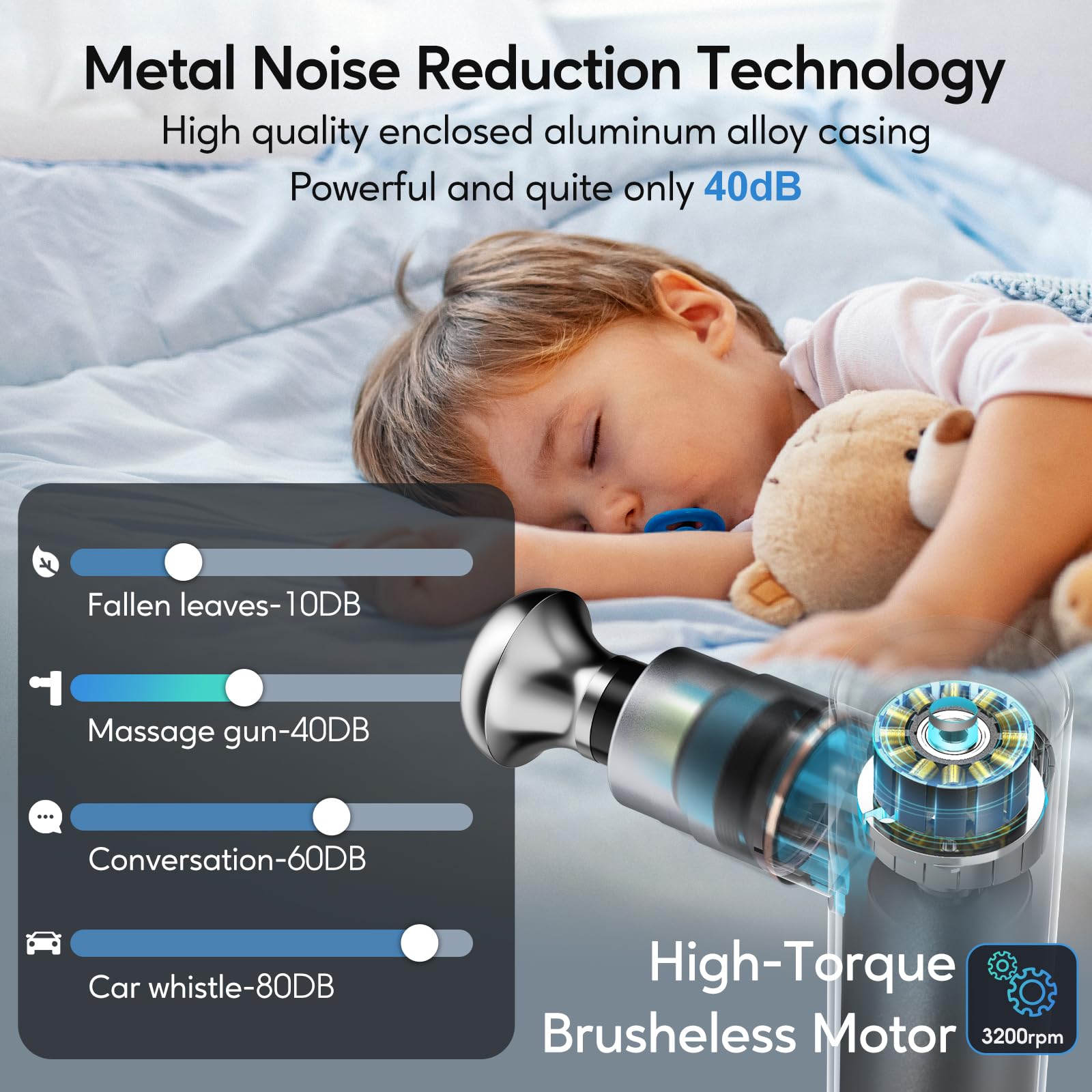 arboleaf Thermacool Massage Gun Deep Tissue with Heat and Cold Head, Full-Metal Electric Portable Hand Held Massager Gun for Back, Body Sore Muscles, Pain Relief: Gray With Metal Head