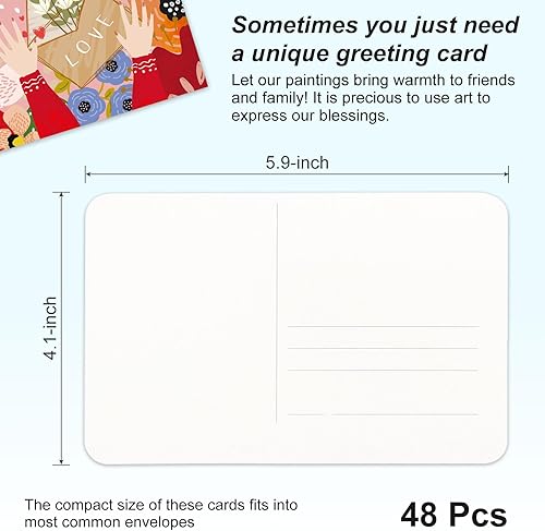 Miniatura 3 de PATIKIL 24 hojas postales de acuarela, 4 x 6 pulgadas, tarjetas postales de papel de acuarela en blanco de 140 libras10.58 ozm, papel 100% algodón a