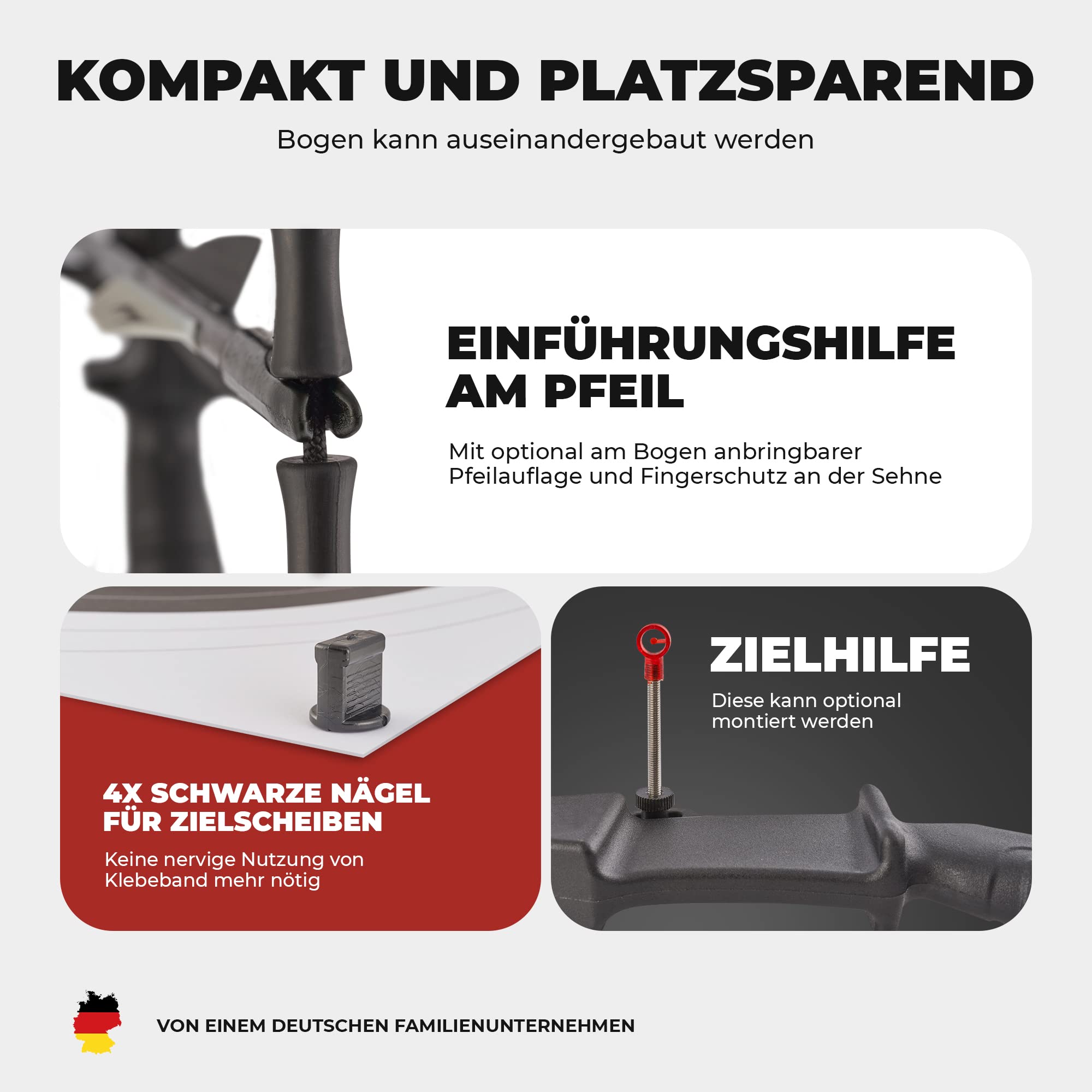 Pfeil und Bogen Kinder | Zielscheibe Bogenschießen Kinder | Sportbogen mit 10 Pfeilen, 6 Zielscheiben, Nylon Köcher | Bogenschießen Kinderbogen | Bow and Arrow