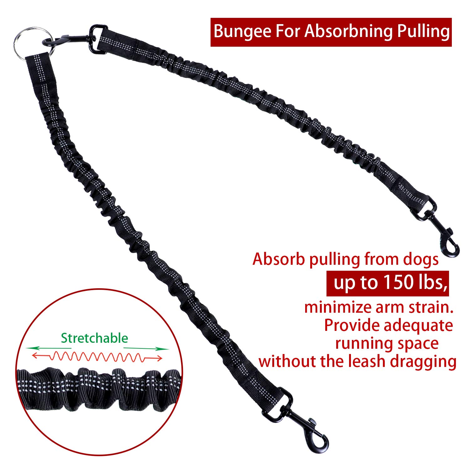 BWilkon Dual Dog Leash - No Tangle Double Leash For 2 Dogs Up To 200lbs