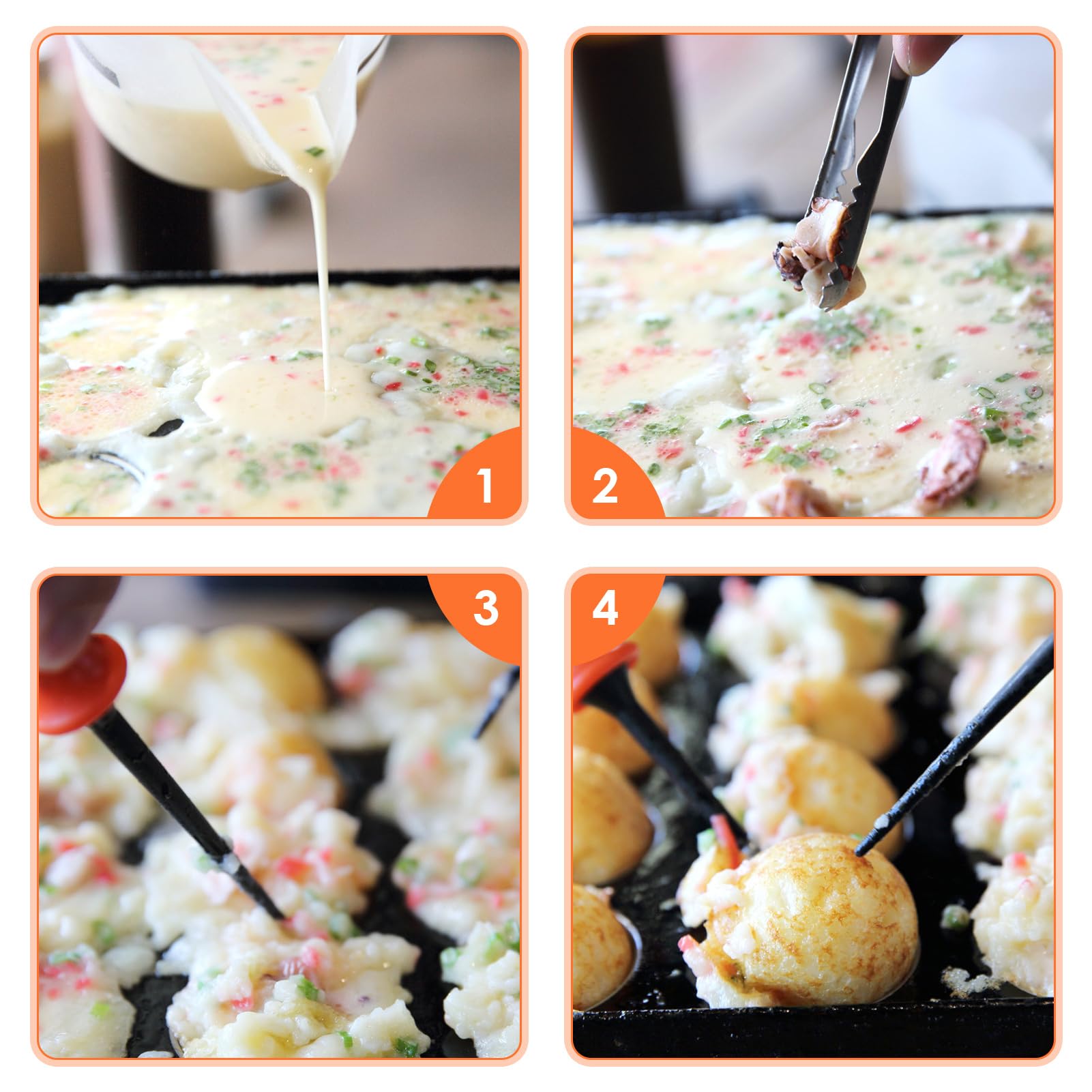 Macchina per Takoyaki Elettrica 18 Griglie Teglia per Polpo Palla Fai da Te Colazione