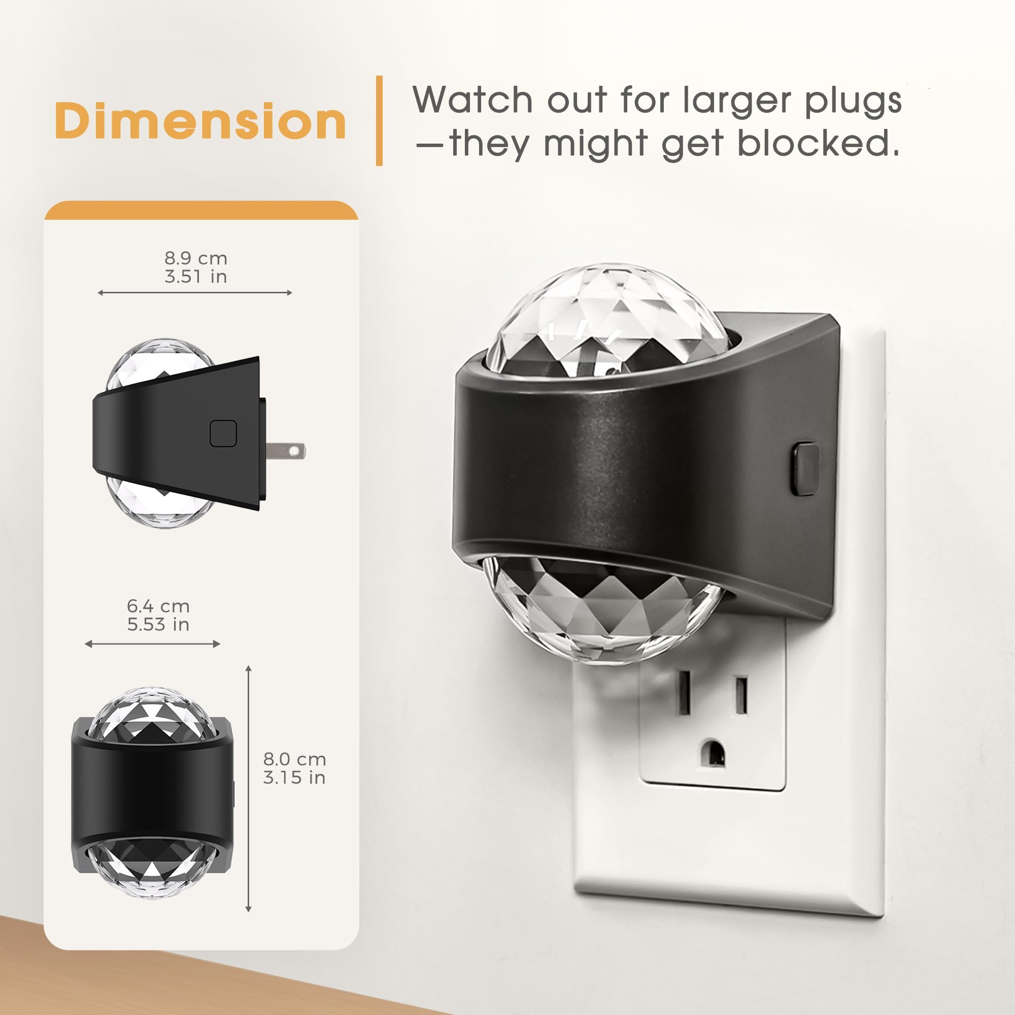 Luz nocturna, luces nocturnas se conectan a la pared, luz nocturna blanca suave para recámara, brillo regulable, luz nocturna LED con sensor de anochecer a amanecer para niños, guardería, baño