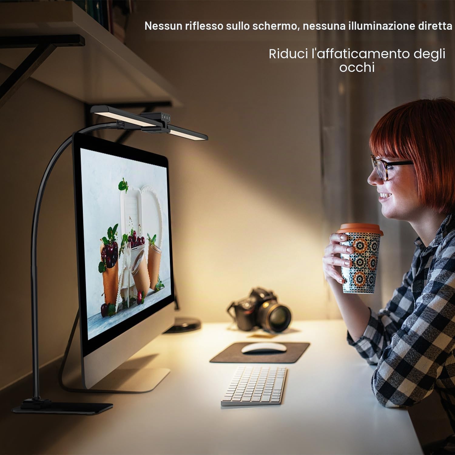 EppieBasic Lampada da Scrivania LED con Base, Altezza Regolabile, Telecomando, Nero