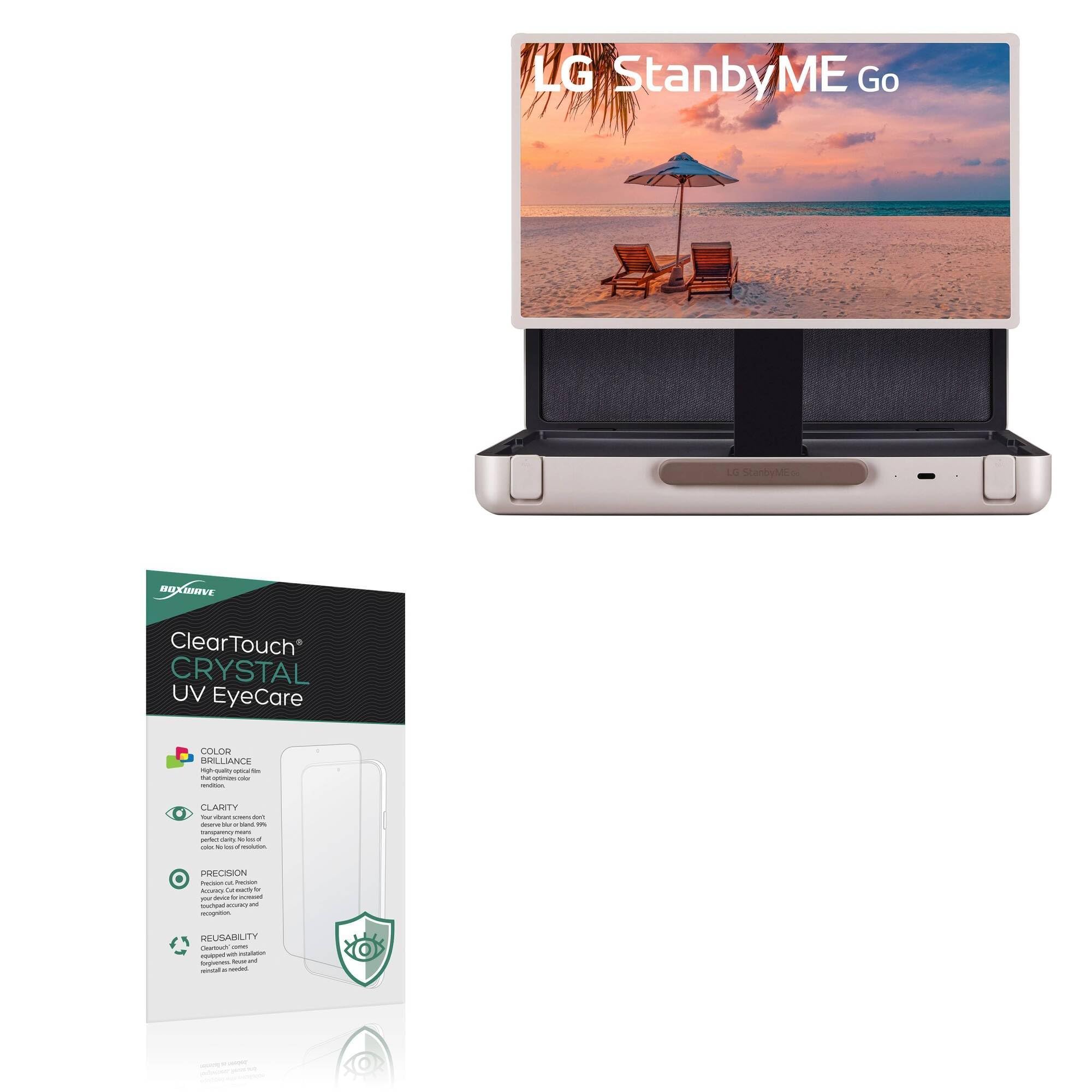 BoxWave Screen Protector Compatible With LG StanbyME Go - ClearTouch Crystal Anti-UV EyeCare (2-Pack), Filters out Harmful Blue Light Reduce Fatigue
