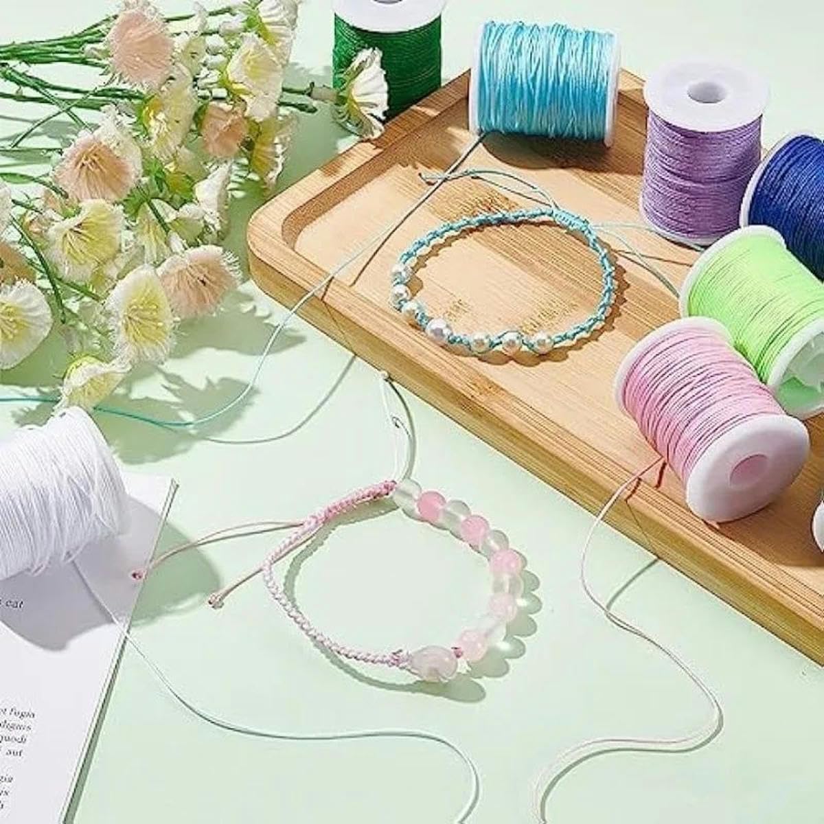 0,8 mm Nylon-Perlenschnur, 15 Farben, chinesische Knotenschnur, Faden, Jalousien, Hebeschnur, Standard