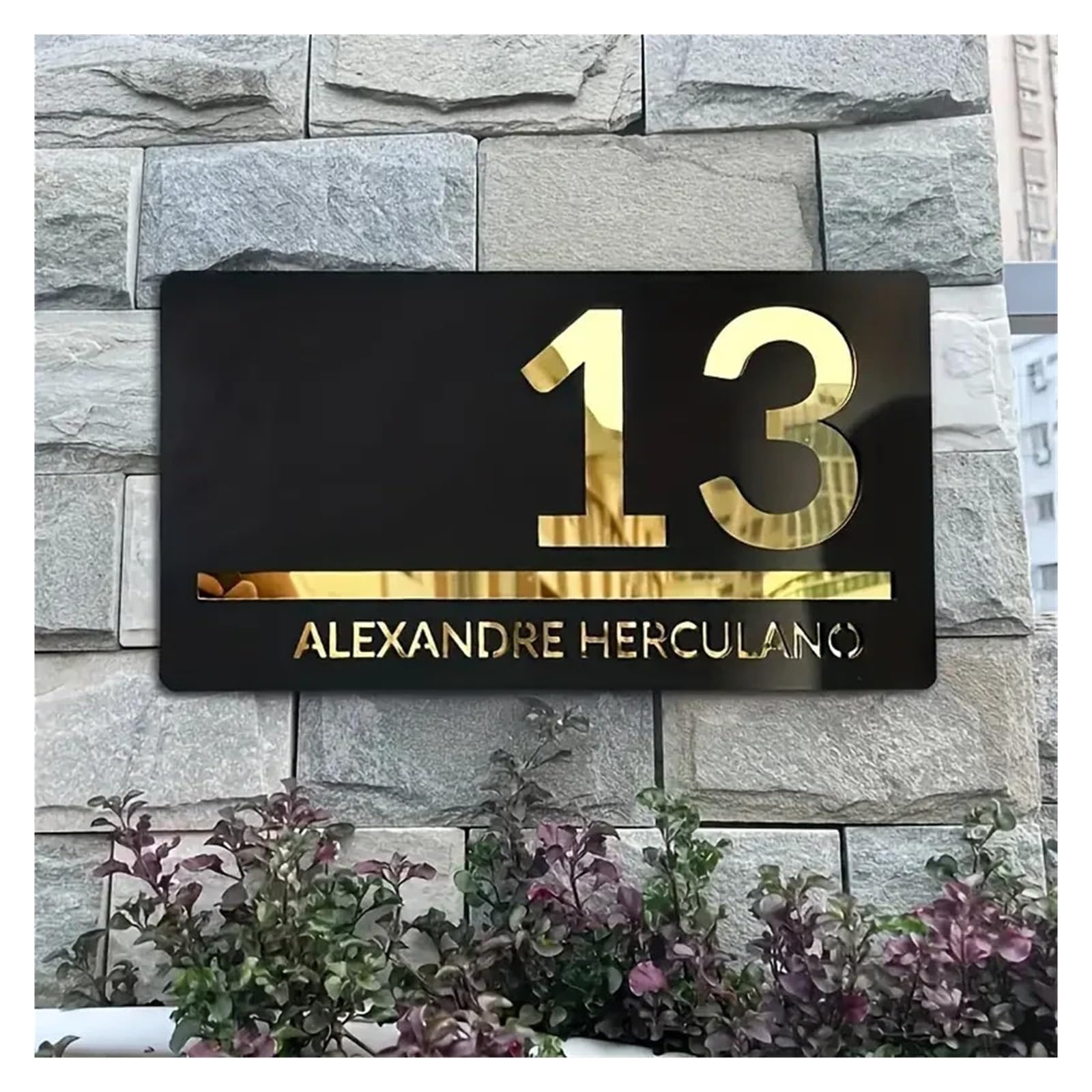 Placa De Puerta Con Número Casa, Dirección Acrílica 3D, Decoración Familiar, 1 Ud(1,14x20cm(5.5x7.9in))
