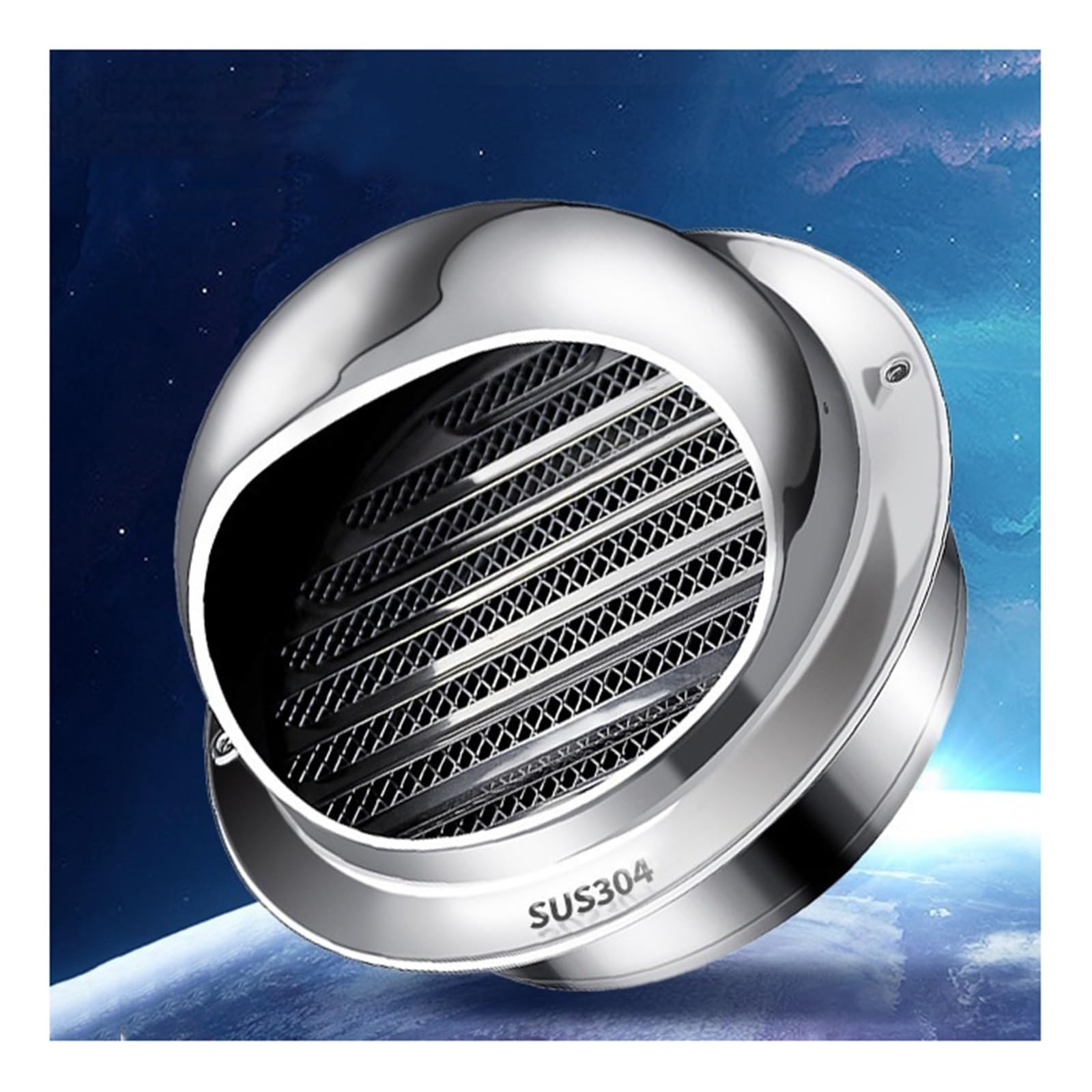 Cubierta de rejilla de ventilación de ventilación, cubierta de rejilla de rejilla redonda, rejillas de ventilación de acero inoxidable,(180mm/7.09in)