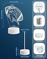 Vista 7 de Attivolife Luz nocturna de jugador de fútbol americano para niños, lámpara LED de ilusión de rugby 3D, 16 colores cambiantes con control remoto
