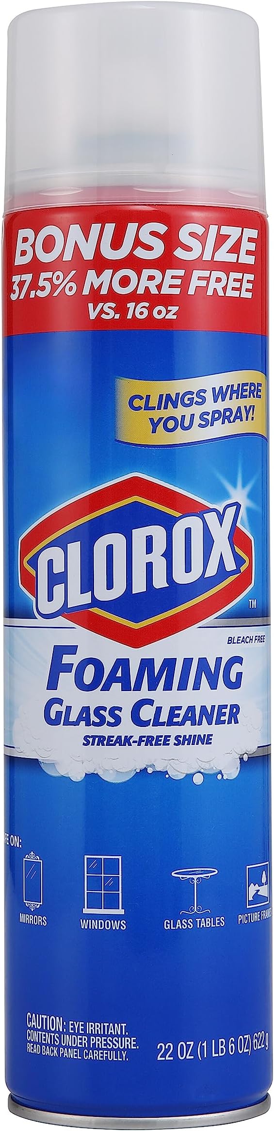 Clorox Foaming Glass Cleaner Aerosol All Purpose Window