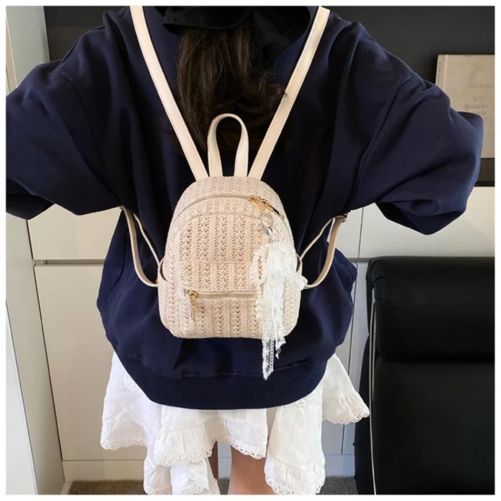 Zaino alla moda con mini zaino lavorato a maglia casual e fresco
