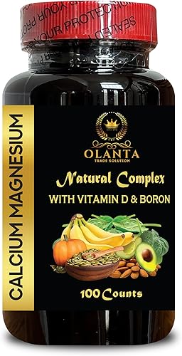 Complejo de calcio y magnesio con vitamina D y boro, nutrientes vitales para estilos de vida activos, refuerzo inmunológico, quelato de aminoácidos