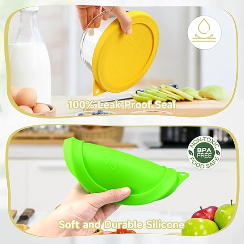 Miniatura 4 de Sophico Tapa redonda de almacenamiento de silicona de 4 tazas de repuesto para cuencos de vidrio Anchor Hocking y Pyrex 7201 unidades (recipiente no