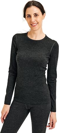 METARINO Womens 100% Merino Wool Base Layer Thermal Top for Hiking Skiing