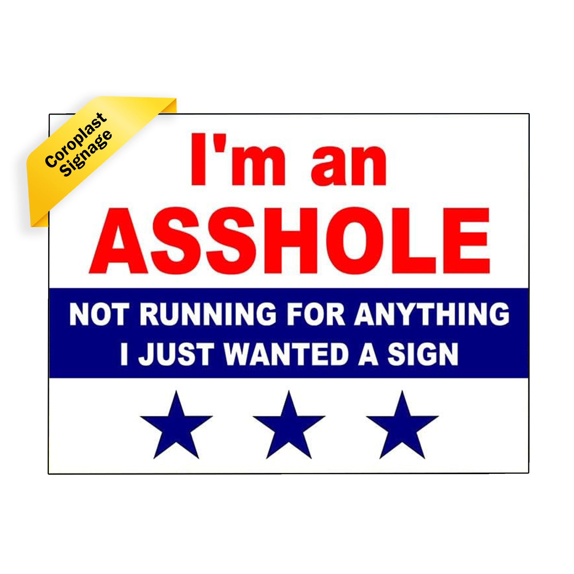 Work House Signs I'm A NOT Running for Anything President Yard Sign Road Sign with Stand
