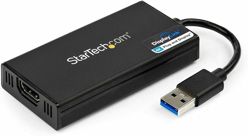 Adaptador de pantalla StarTech USB-A a HDMI, 4K 30Hz UHD, alimentación USB, TAA | USB 3.2, pantalla única, audio de 5.1 canales, HDCP 2.2, Mac y Windows