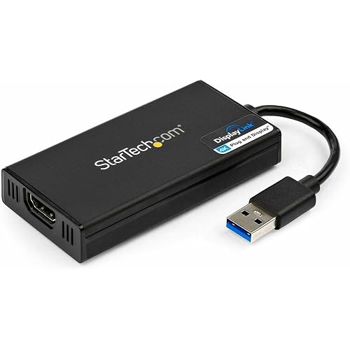 StarTech USB 3.0 to HDMI Adapter, 4K 30Hz UHD, USB to HDMI Display Adapter, External Adapter for Mac & Windows, TAA