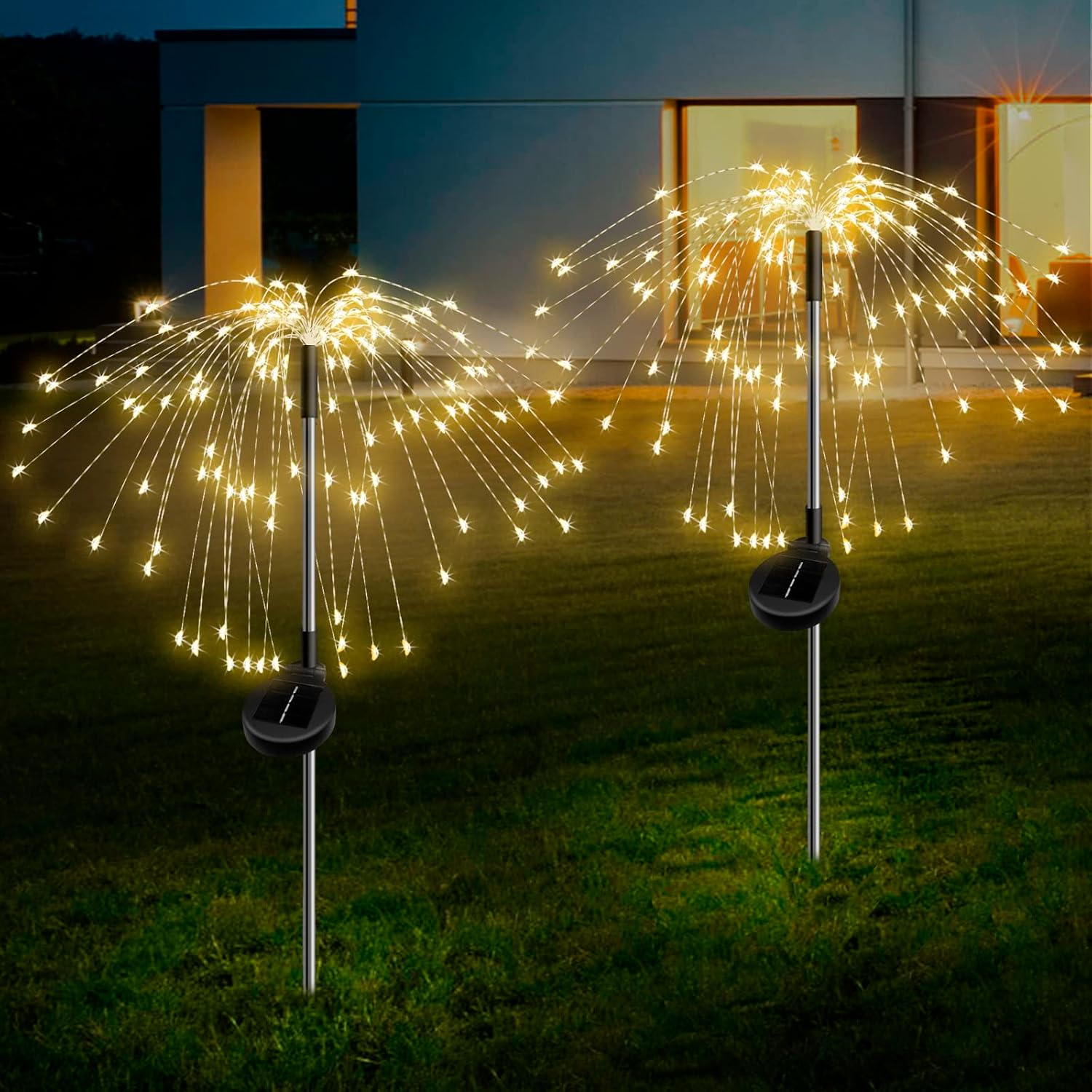 Forlivese Solar Lights Outdoor, Garden Decorative Lights, Solar Landscape Lights, DIY Lights, 105 LED Powered 35 Copper Wires for Walkway Patio Lawn Backyard，Party Decor 2 Pack (Warm-Colors)