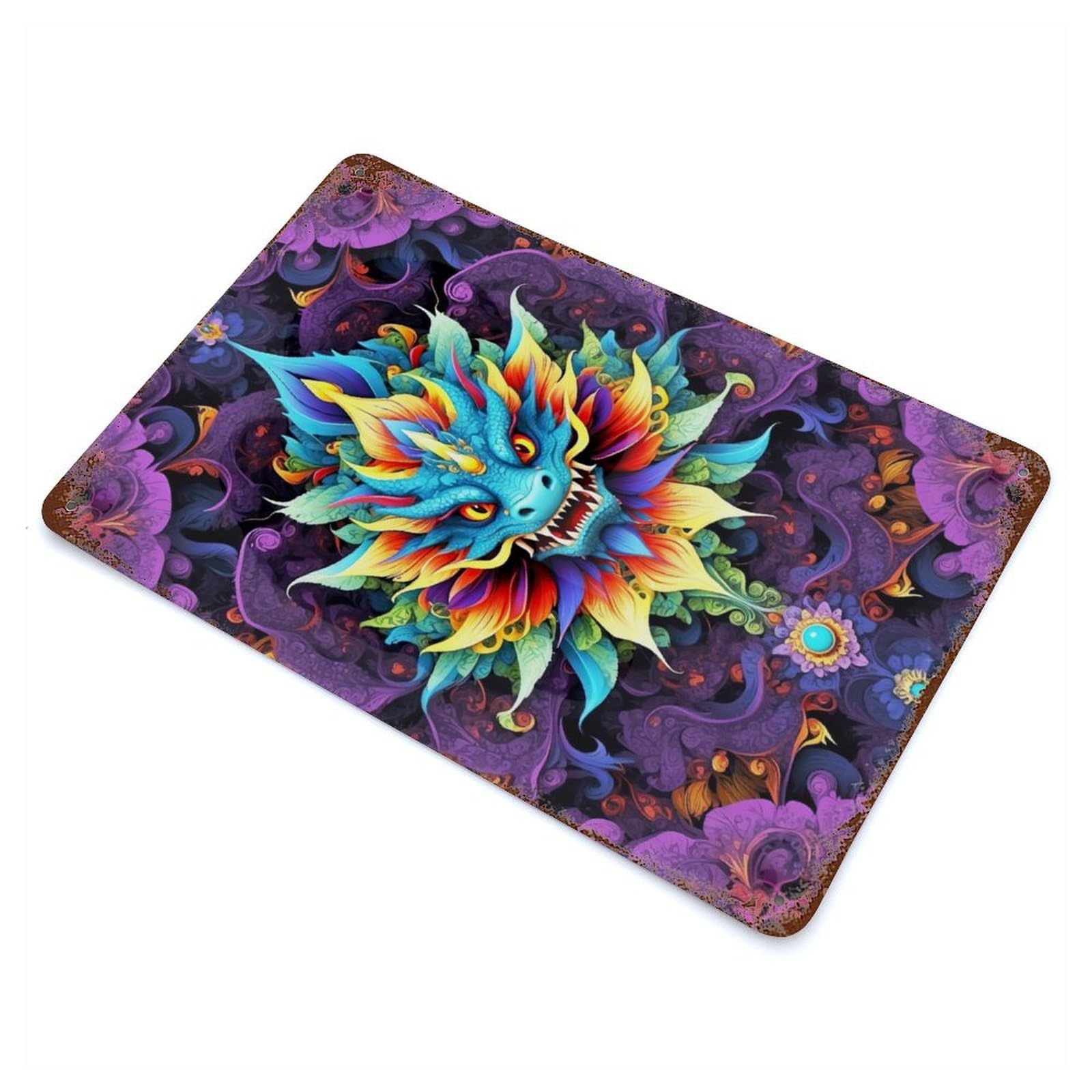 Vibrant Dragon Ballet Retro Metal Sign 11.8"x7.9", Classic Wall Plaque for Garage, Pub Or Kitchen