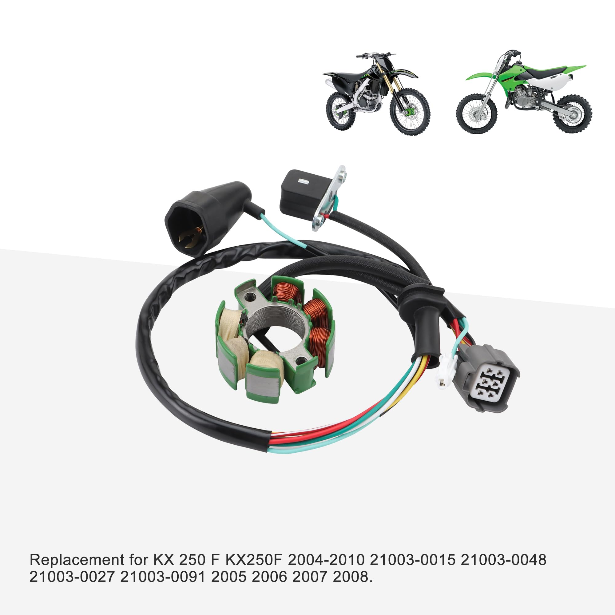 GOOFIT Bobina de Estator Magneto Reemplazar Para KX 250 F KX250F 2004-2010 21003-0015 21003-0048 21003-0027 21003-0091 2005 2006 2007 2008