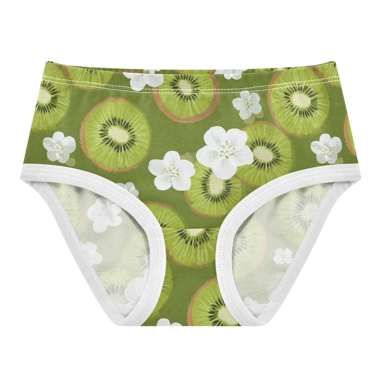 Wusikd Kiwi Flowers Green Girls Underwear Cotton Girls Briefs Soft Toddler Underwear 2T