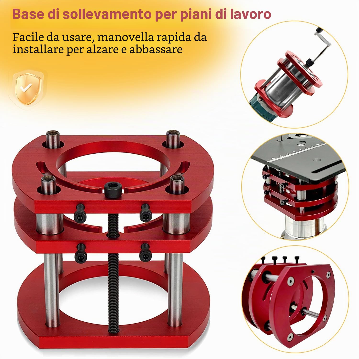 Set di Piastra Fresatrice da Banco in Alluminio, Piastre per Fresatura con Router Lift, Accessori per Fresatrice per La Lavorazione Del Legno(oro)