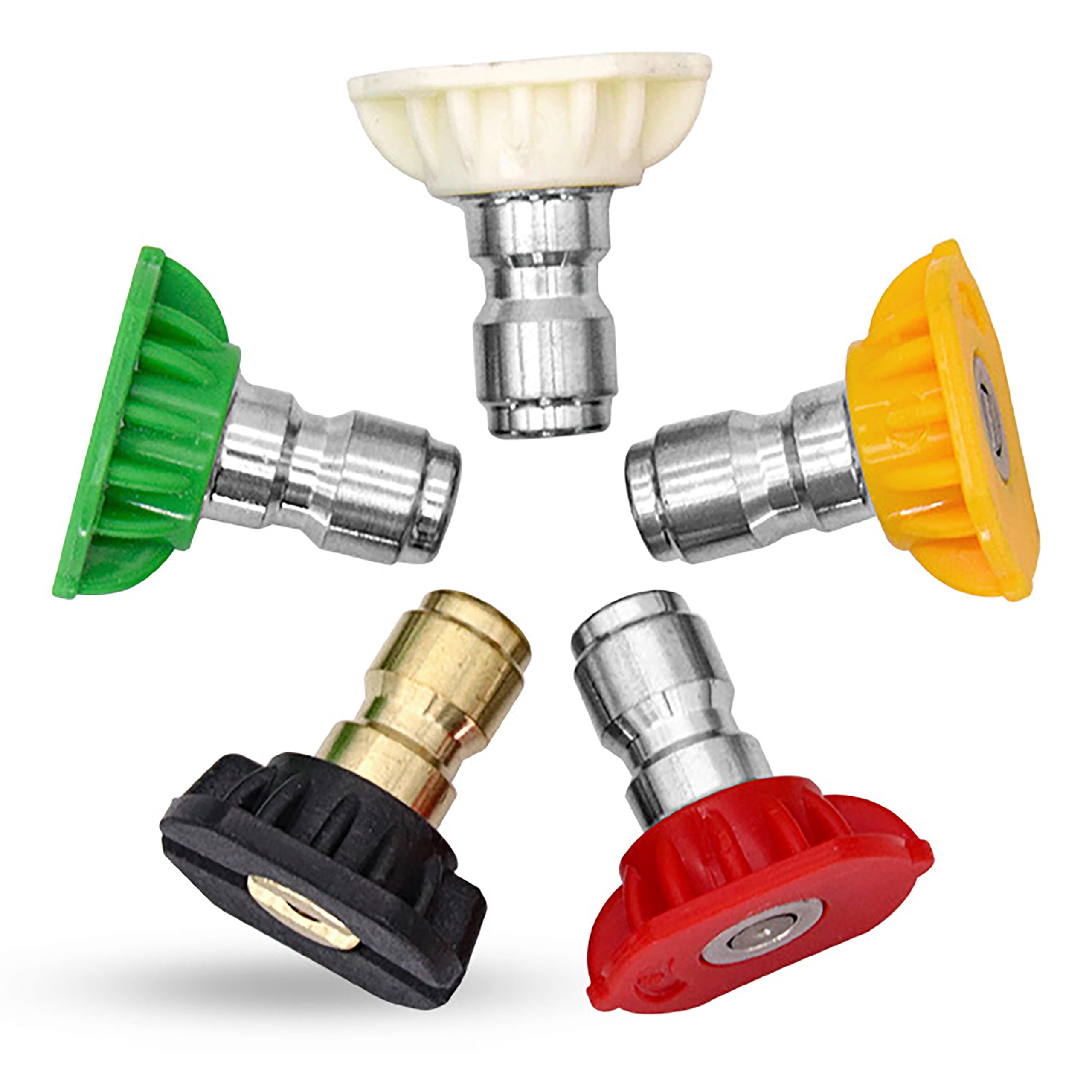 Boquillas de lavado a presión de 2000 PSI, repuesto para Greenworks Cleaning 5201502, compatible con todas las lavadoras a presión Greenworks, conexión rápida de 1/4 pulgadas, juego de 5