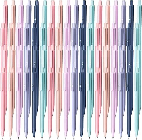 Sabary 60 lápices mecánicos a granel de 0.020 in pastel con borrador, bolígrafos de color Morandi para escribir, dibujo, hogar, oficina, escuela