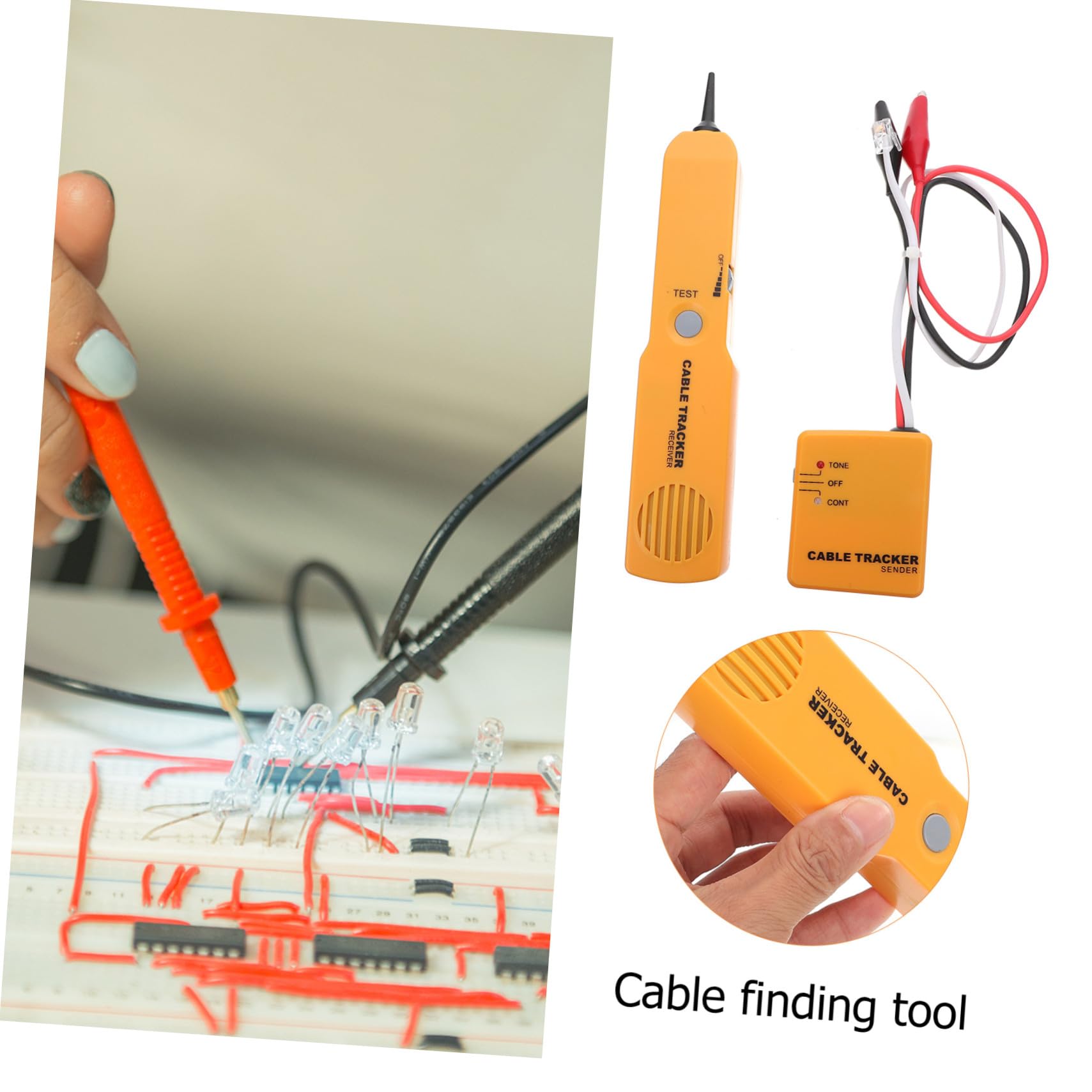 Buscador de Cables 1 Juego Abs Amarillo Localizador y Comprobador
