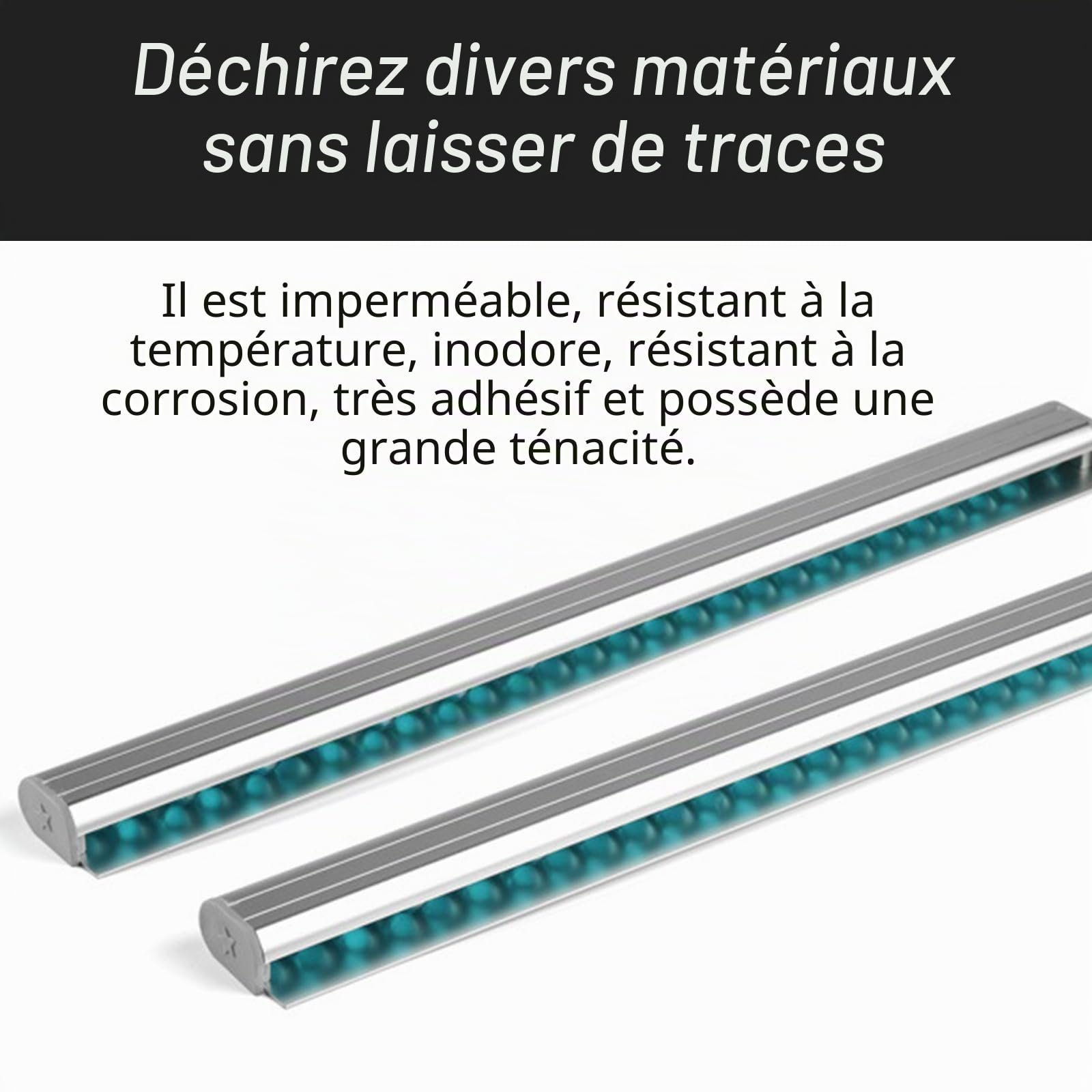 Lot de 3 Porte-bonbon gastronomie,40 cm Barre de serrage en alliage d'aluminium Auto-adhésif, tickets muraux avec pointes et base en métal