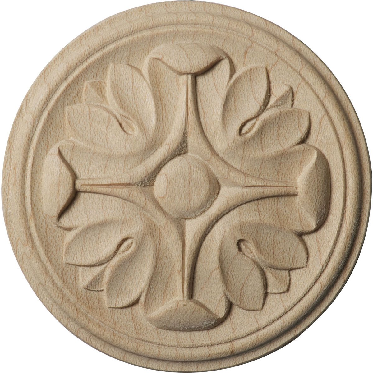 Ekena Millwork ROS02X02RARW Raymond Round Rosette, 2 3/4"W x 2 3/4"H x 1/4"P, Rubberwood