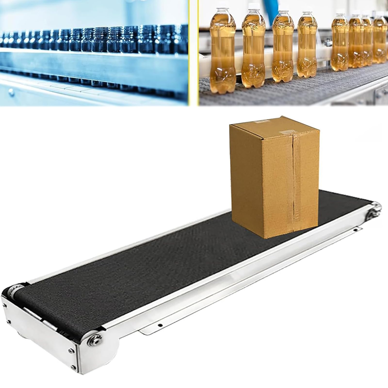AYCDL 600mm Desktop Conveyor Belt, Stainless Steel Track, Brushless Motor, Speed Controller, 3.5-5KG Load Capacity, Ideal for Logistics & Warehouse Automation