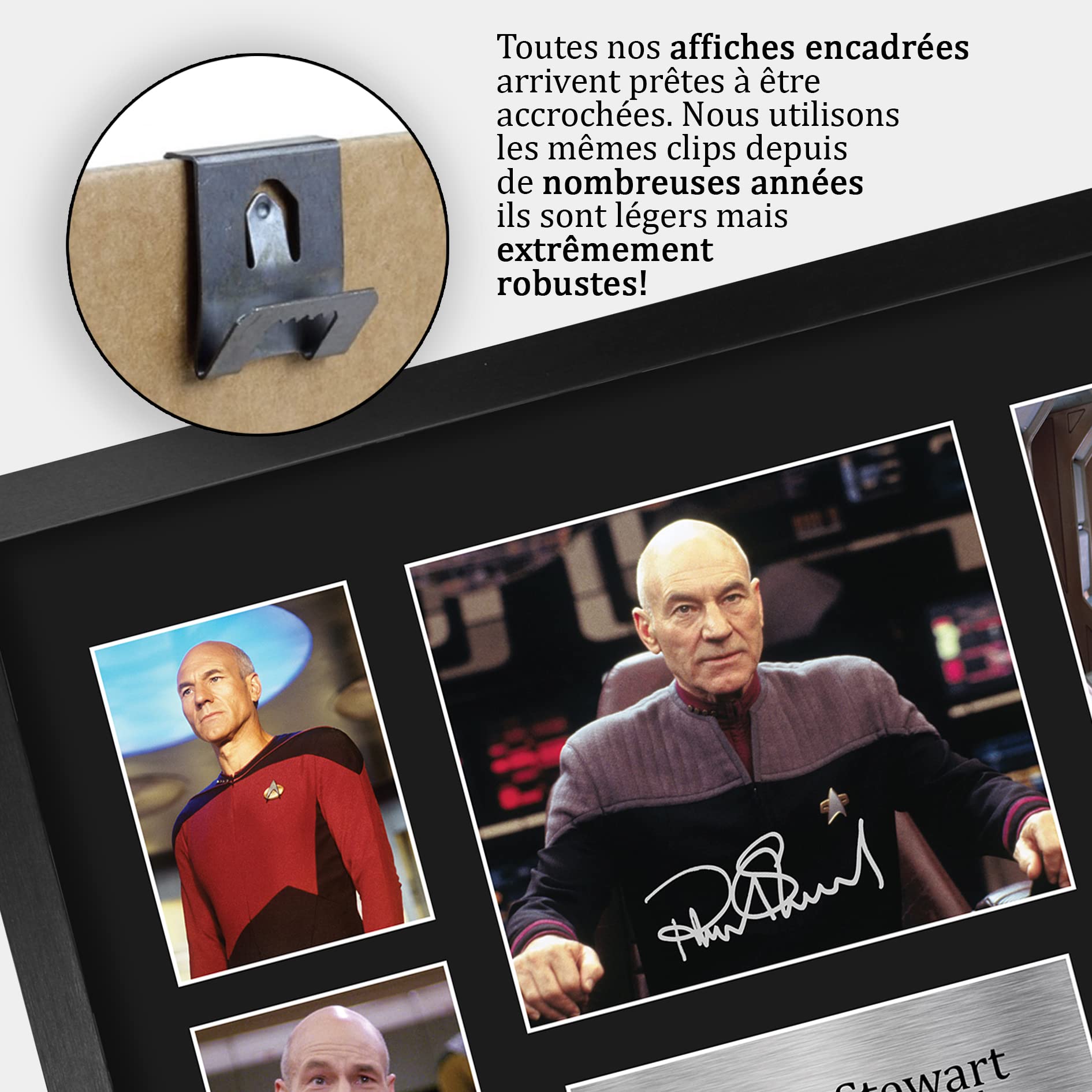 HWC Trading FR A3 Patrick Stewart Star Trek Jean-Luc Picard Cadeaux Imprimé Signé Autographe Photo pour les fans d’émissions de télévision - A3 Encadré