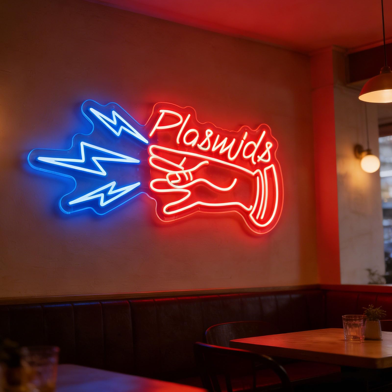 Plasmids LED Neon Sign Light Up Wall Decor USB Powerd Dimmable for Bakery Restaurant Decor Bar Party Venue (5V 16.54 * 8.46 inches)